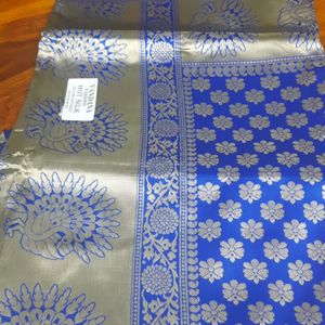 Beautiful New Ink Blue Saree With Blouse