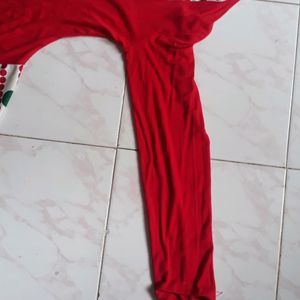 Comfortable Cotton Shrug Red