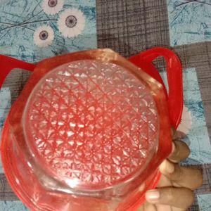 Set Of Two Serving Glass Bowls With Stand