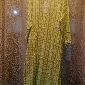 Lime Green Lucknowi Kurta🌹🌹