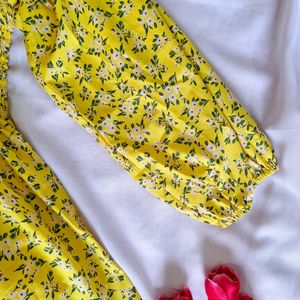 Pretty Yellow Floral Dress