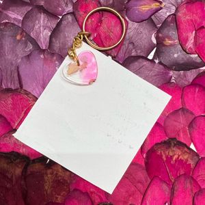 “Rose Blossom Resin Keychain”