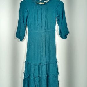 AND Dark Green Flared Women's Dress