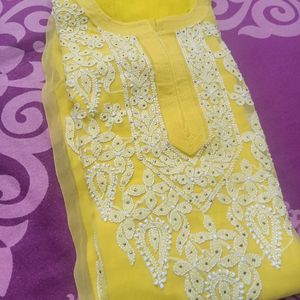 Beautiful Chikankari Yellow Kurta