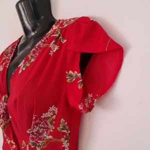 Red Printed Dress (Women's)