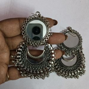 Oxidised Mirror Earrings