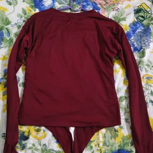 Shein Burgundy Pearl Tshirt