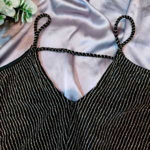 Black Gold Partywear Crop Top