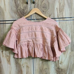 Light Brown Crop Top Bust Size-34-36