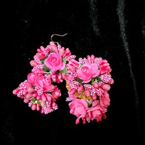 Floral Earrings Pink N Yellow