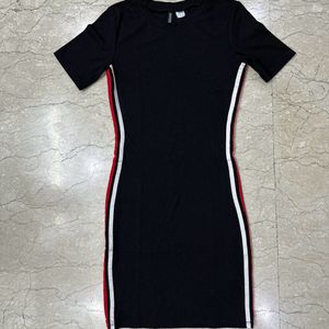 Black Dress With Red And White Stripe