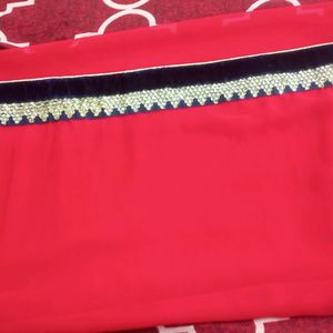 Cherry Red Saree