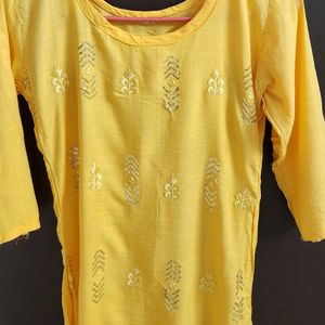 Yellow Straight Kurta.