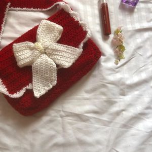 Aesthetic Couquette Crochet Bag With A Bow