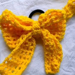 Hand Made Crochet Beautiful Bow Hair Ties