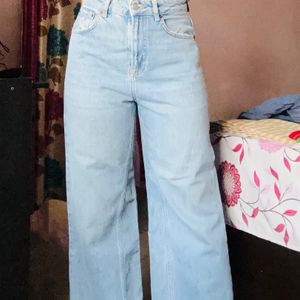 Denim Blue Wide Leg Jeans