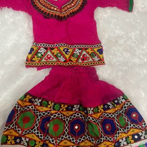 Beautiful Dark Pink Lehenga Choli For Baby Girl