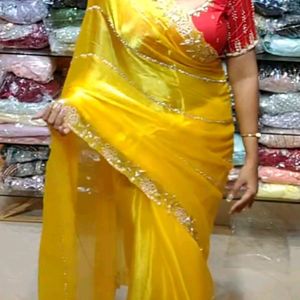 Beautiful bright yellow saree