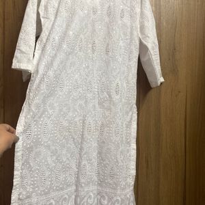 Beautiful White Cotton Chikankari Kurta