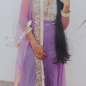 Lavender Gown With Designer Duppata