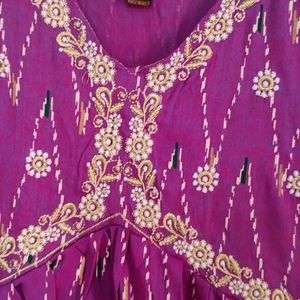 Purple Alia Cut Kurti