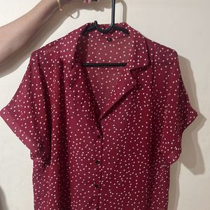 Y2K Pinteresty Polka Shirt