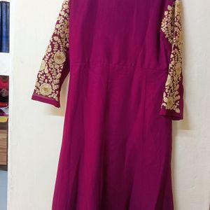 Women Anarkali Dress With Dupatta And Leggings