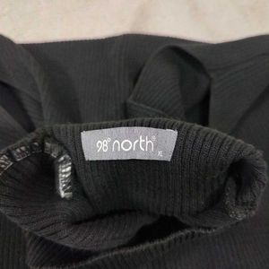 98°north High Neck Black Sweater