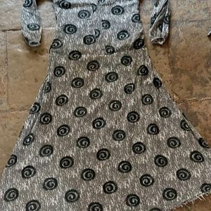 Grey Coil Printed A-line Kurti