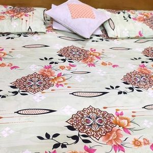 New Double Bedsheet With 2 Pillow Covers