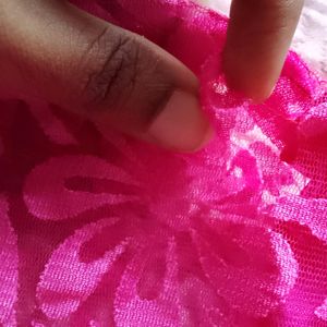 PINK TOP: NET OUTSIDE WITH INNER SILK LINING AND HANDS STITCHED