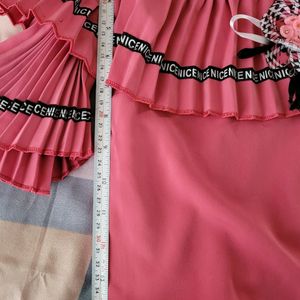 pink stylish skirt top for 5 to 8 years old