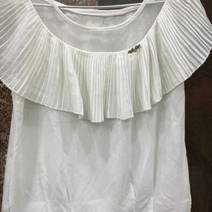 White Frill Top