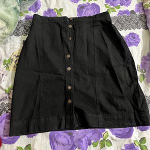 Black Denim Skirt