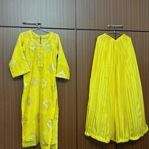 Women Yellow Palazzo Suit