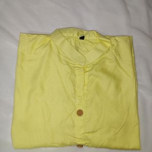 YELLOW SHIRT KURTI FOR WOMEN