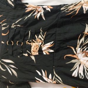 Black Flowers Top