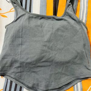 Grey Coloured Padded Cotton Sports Bra