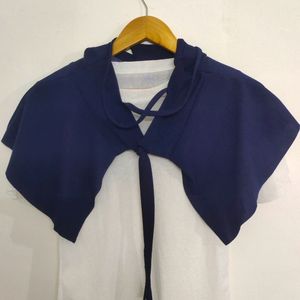 Navy Blue And White Top