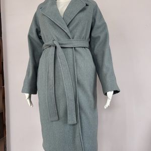 Grey Wrap Overcoat