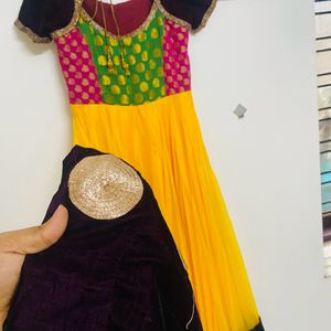 Haldi/Bridal Yellow Full Gown/Anarkali Top