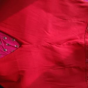 Combo Pink Short Kurti And Red Jegging