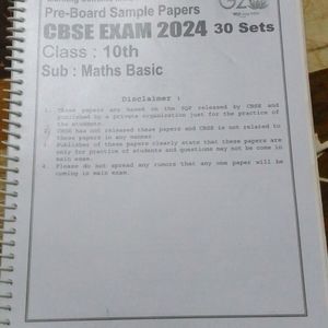 Maths Basic Sample Papers