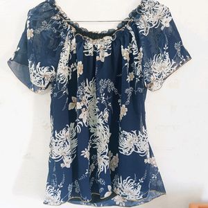 Blue Party Wear Top For Women