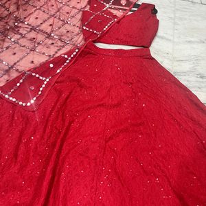 Hot Red Lehnga Choli