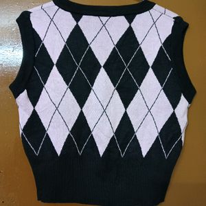 Black & Pink Vest Sweater