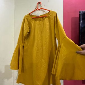 Berrylush Mustard yellow fit and flare dress