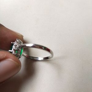 Lab Grown Green Emrald 925 Sterling Silver Ring 💍