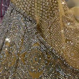 Golden Heavy Full Mirror Worked Lehenga