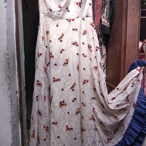 Embroidered Full Ghera Gown